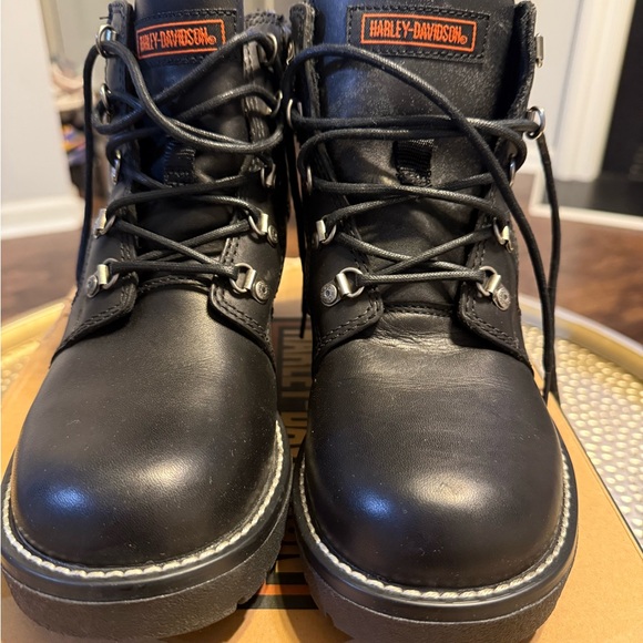 Harley-Davidson Black Leather Ankle Boots - Picture 3 of 5